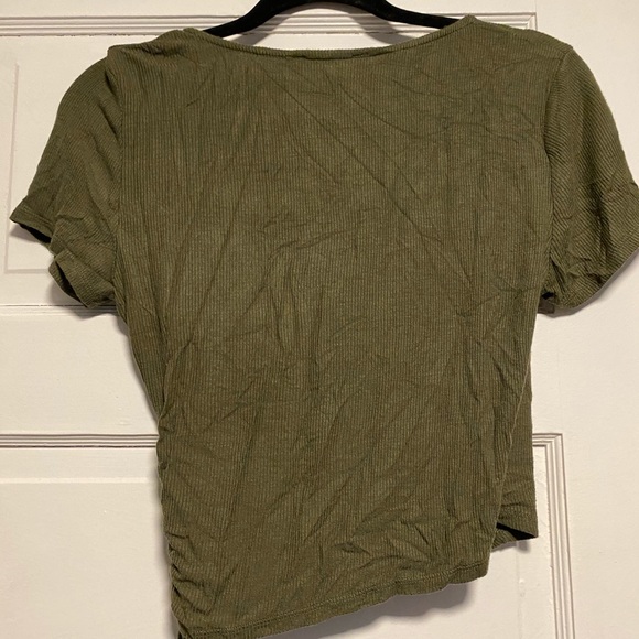 SOLD Ruched side wrap shirt - Picture 2 of 3